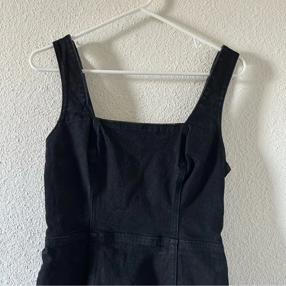 BDG Black Square Neck Denim Mini Dress